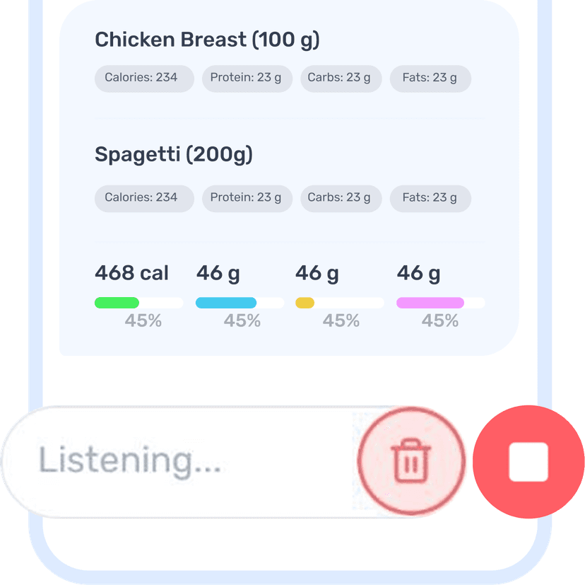 Voice input for meal logging